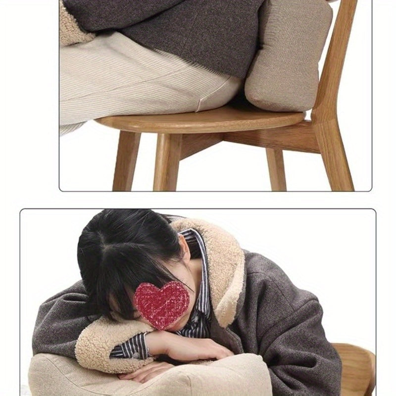 Suitable for 4 seasons, Multifunctional Lumbar Pillow - Office Nap Pad Back Support Cushion, Durable Lumbar Protection Pillow for Study Reading Desk Ergonomic curve design to chair back, dedicated for home and office chairs