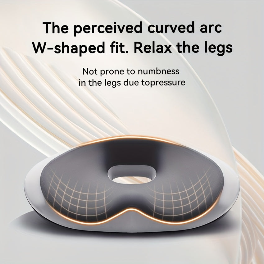 Ergonomic Memory Foam Seat Cushion - Tailbone Support Lumbar Pillow for Office, Car, Wheelchair - Medium Soft Pressure Relief, Machine Washable, Gray, Ergonomic Seat Cushion, Vehicle Comfort, Modern Design, Comfortable Design