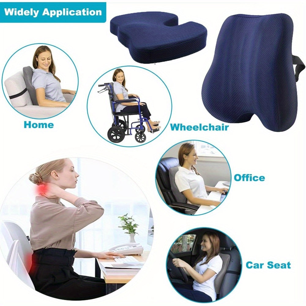 Ergonomic Lumbar Support Pillow with - Posture-Correcting Back Cushion for Office Chair, Car Seat, Gaming Desk - with Adjustable Strap, Lightweight & Portable for Home, Travel, or - Gray Lumbar Cushion, Home Seating Comfort, Sleek Design, Durable