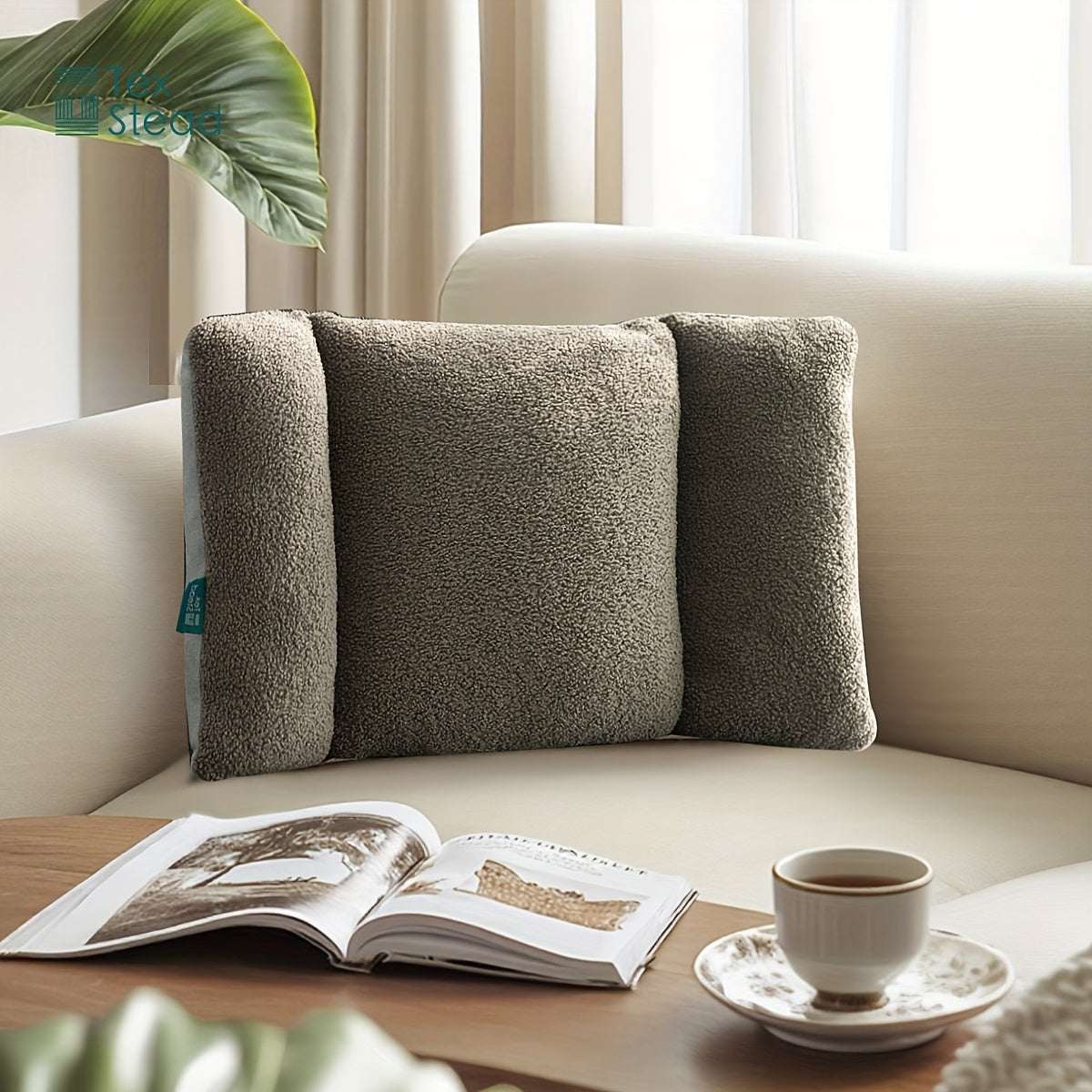 1pc, Fleece Lumbar Support Pillow 3 Section Back Pillow Office Chair Pillow for Back Support Comfortable Lumbar Support Waist for Car Seat Low Back Sofa Rest