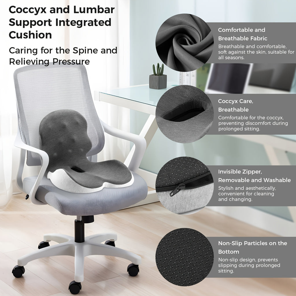 Memory Foam Seat Cushion, Office Chair Cushion With Lumbar Support Car Seat Cushion With 8 Back Massage Heads For Car, Truck, Desk, Gaming Chair