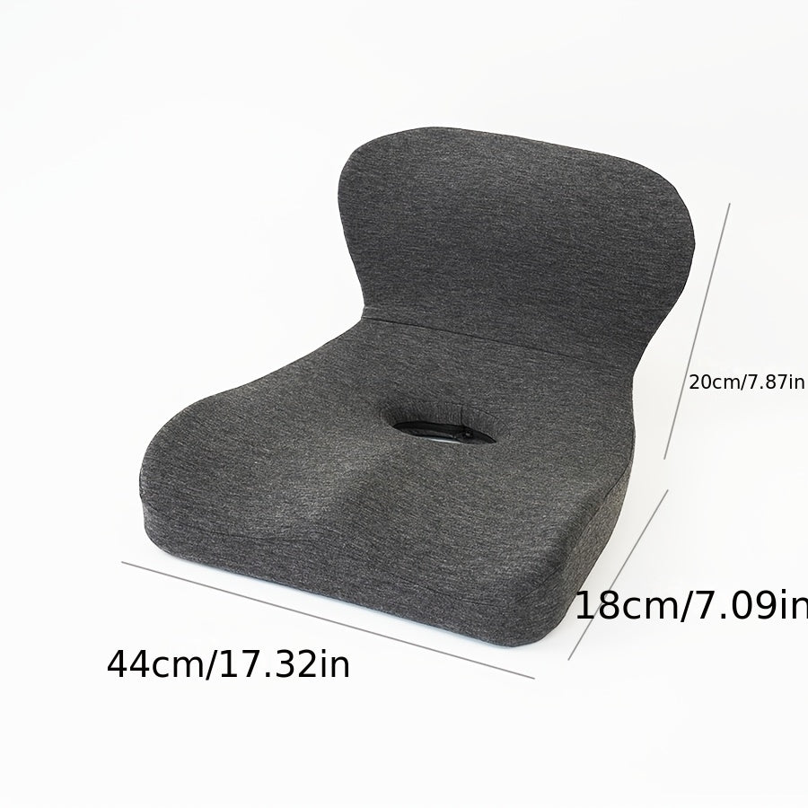 Ergonomic Office Chair Cushion with Hollow Back Support - Memory Foam Lumbar Pillow, Lightweight Non-Electric Cushion for Posture Correction, Compatible with Home & Professional Desk Chairs - Breathable Seat Pad, Contoured Design, Soft Cushioning, Remote