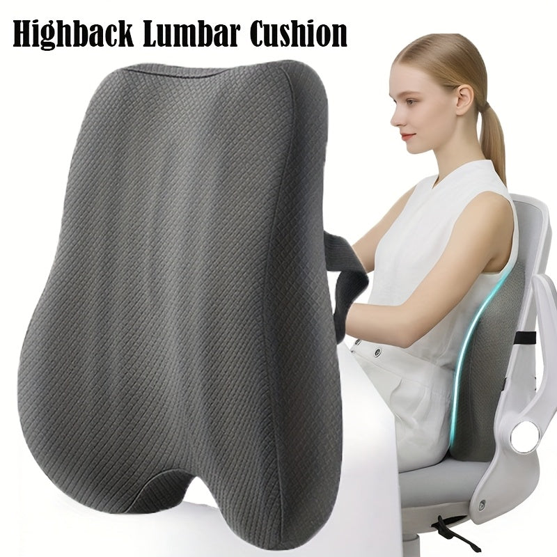 Ergonomic Lumbar Support Pillow with - Posture-Correcting Back Cushion for Office Chair, Car Seat, Gaming Desk - with Adjustable Strap, Lightweight & Portable for Home, Travel, or - Gray Lumbar Cushion, Home Seating Comfort, Sleek Design, Durable