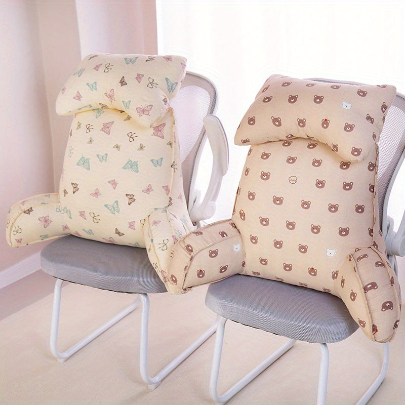 Oversized Soft Lumbar Support Cushion - Tall Backrest for Bed, Couch, Office Seat, Dorm Room, Comfortable Back Support with Plush Fur Pillows