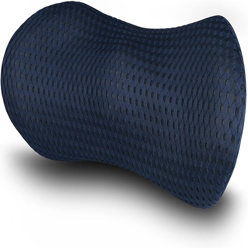 1pc Lumbar Pillow - for Low Back Support, Black, 100% & 100% Polyester Cover, Perfect for Car Seats, Office Chairs, Leisure Chairs, and Beds