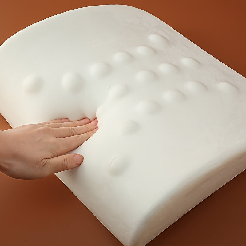 Ergonomic Memory Foam Lumbar Support Cushion for Office Chairs and Car Seats - Soft, Adjustable, Removable Cover, Grey/Pink/Green/Black, Knit Polyester Fabric, Lightweight & Compressible Design, Chair Cushion