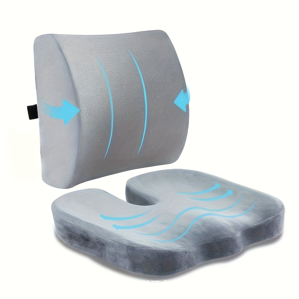Seat Cushion Set Combination Memory Office Chair Lumbar Support Car Backrest Beauty Hip Pad