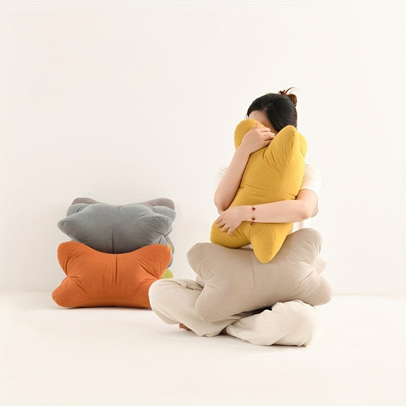 1pc Chenille Ergonomic Soft Triangular Bone Lumbar Support Pillow - Thickened Couch Cushion for Office Chair, Home Decor, and Comfortable Back Support, Orange, Home Decor Cushion | Comfortable Support | Washable Cover, Pillows for Couc