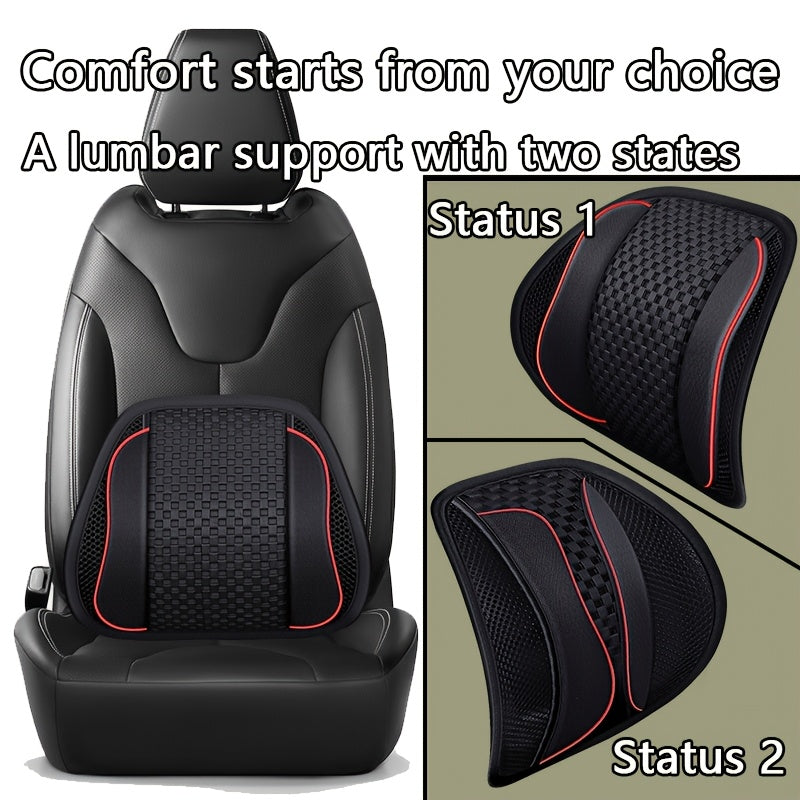 Breathable Lumbar Pillow - Ergonomic Back Cushion with Adjustable Lumbar Support, Posture Correction & Spinal Alignment - Lightweight Office Chair & Car Seat Pillow for Long Drives, Work, Home - No-Fill Design, Durable Polyester Mesh - Ideal for Drivers,