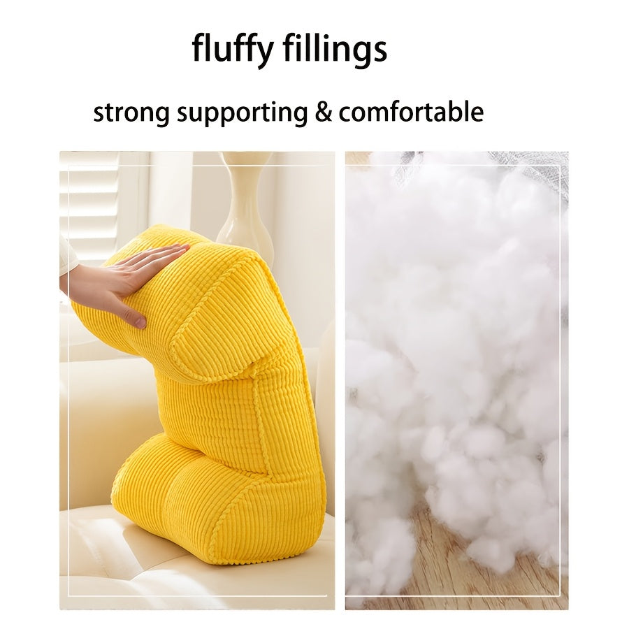 1pc Ultimate Lumbar Support Cushion – Adjustable Ergonomic Seat Pad for Home, Office & Travel, Fluffy Polyester Filling, Machine Washable, Pressure-Relief Foam for Back Pain & Posture Support, Fit for Sofas, Chairs & Car Seats, Seat Cushion