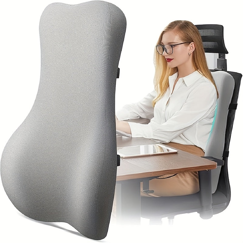 High back support pillow for office chair, fully support the entire back, relieve and comfort - Memory sponge waist support pillow for office chair, computer, recliner.