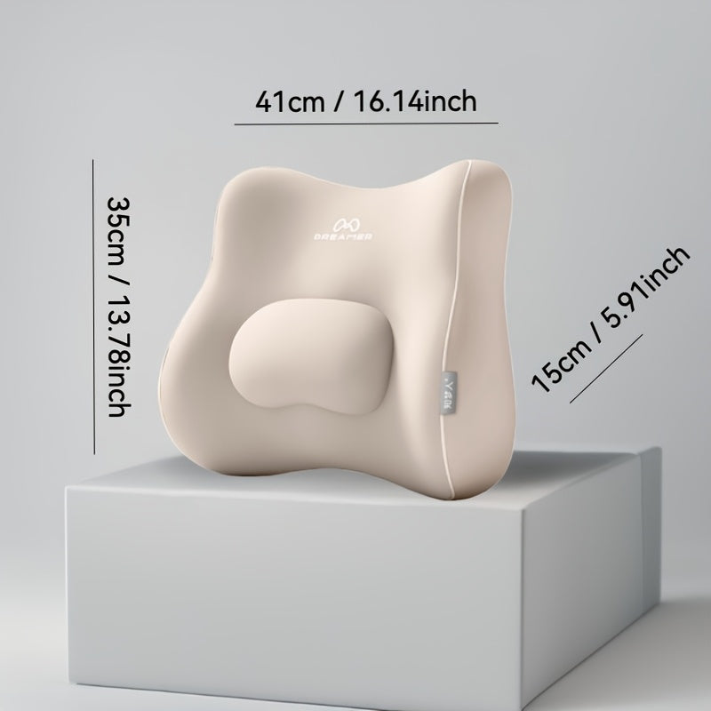 1pc ZMR All-in-one Deluxe Office & Study Lumbar Support Backrest, High Elasticity Memory Foam, Breathable & Comfortable, Ergonomic Design for Ergonomic Support, Relief from Back Pain, Ergonomic Seat Pad | Minimalist Backrest | Ergonomic Design