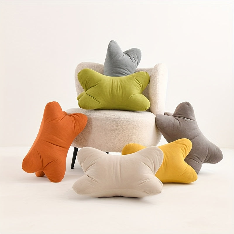 Ergonomic Lumbar Support Pillow - Soft Triangular Bone Design for Office Chairs, Bedding, and Travel - Machine Washable Chenille Fabric Cushion, Multi-Purpose Home Decor Accessory, Decorative Pillows