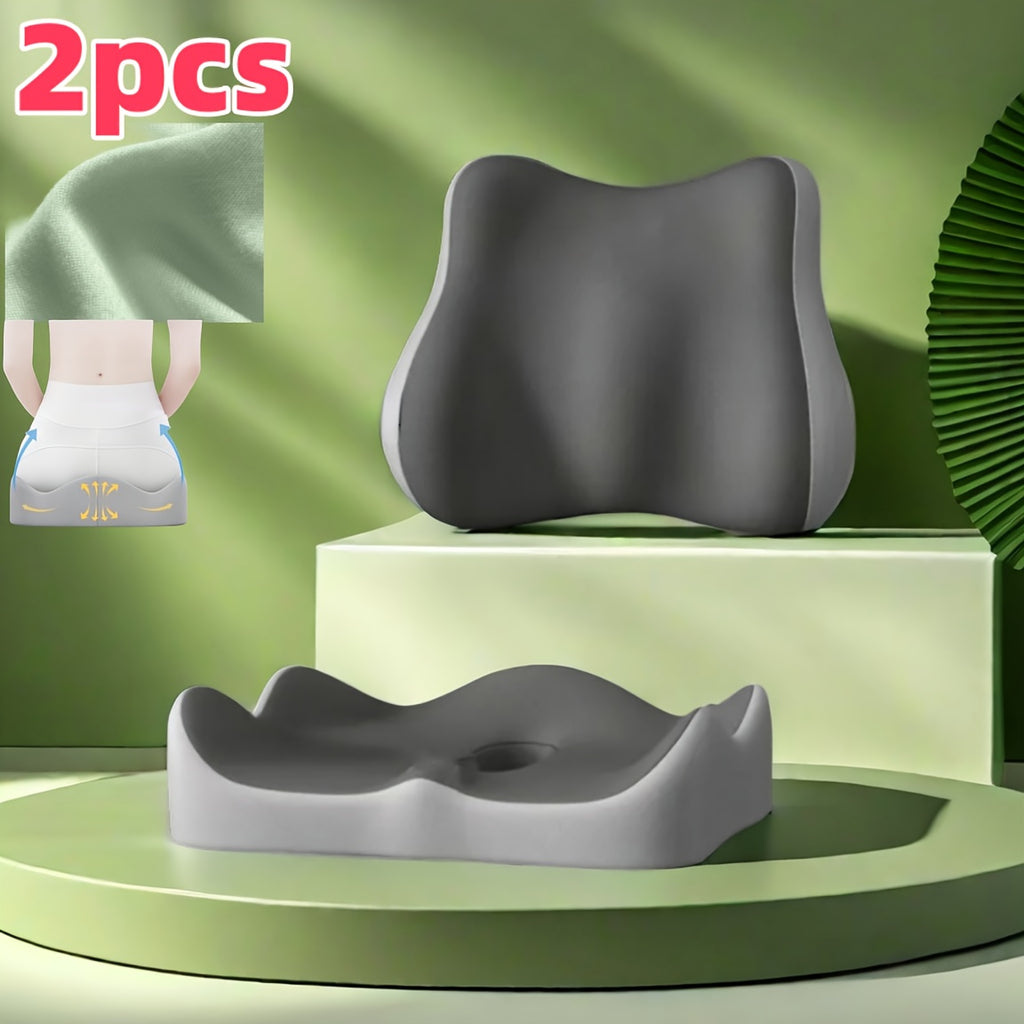 Cushion+Waist Pillow Travel Car Office Chair Beautiful Hip Cushion Chair Cushion Hemorrhoids Slow Resilience Cushion Butt Cushion Waist Pillow Back Cushion Waist Support Waist Support