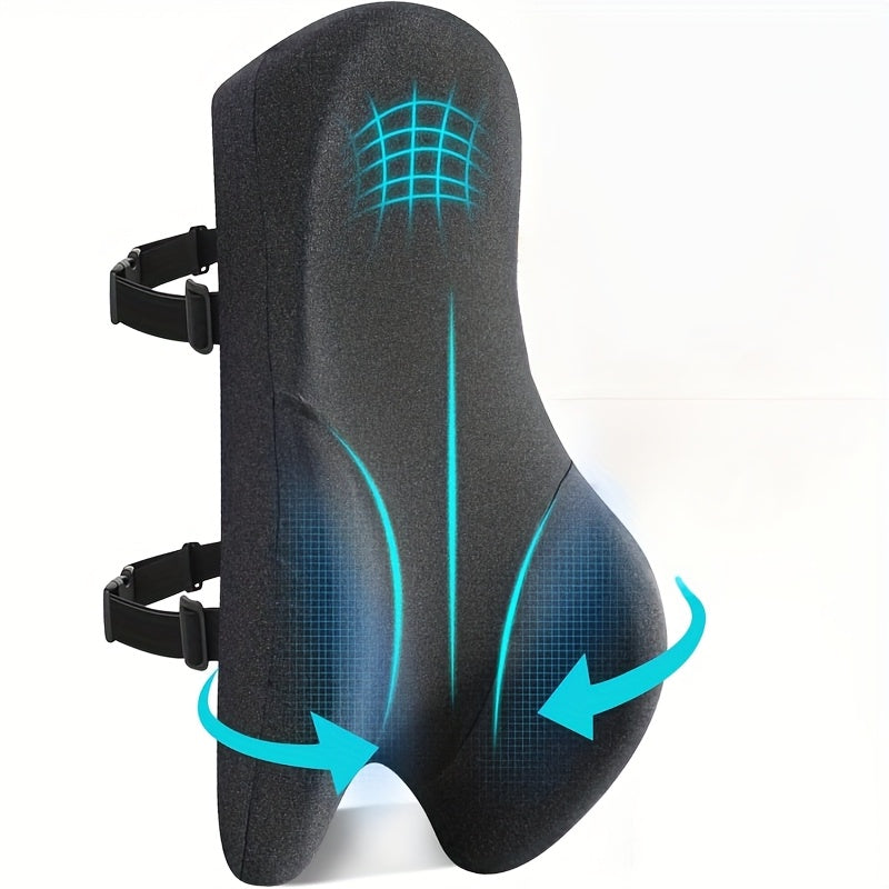 Lumbar Support Pillow for Office Chair Long Back Support Pillow for Comfort, Back Pain Relief Promotes Posture- Memory Foam Back Cushion for Gaiming Chair, Recliner