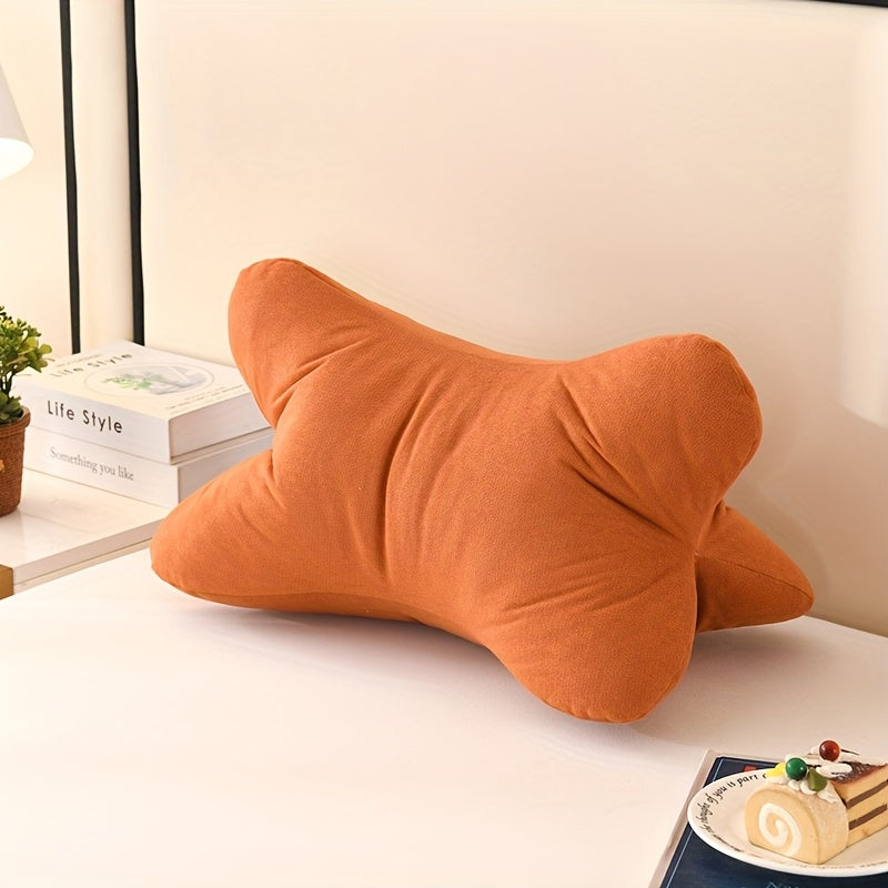 1pc Chenille Ergonomic Soft Triangular Bone Lumbar Support Pillow - Thickened Couch Cushion for Office Chair, Home Decor, and Comfortable Back Support, Orange, Home Decor Cushion | Comfortable Support | Washable Cover, Pillows for Couc