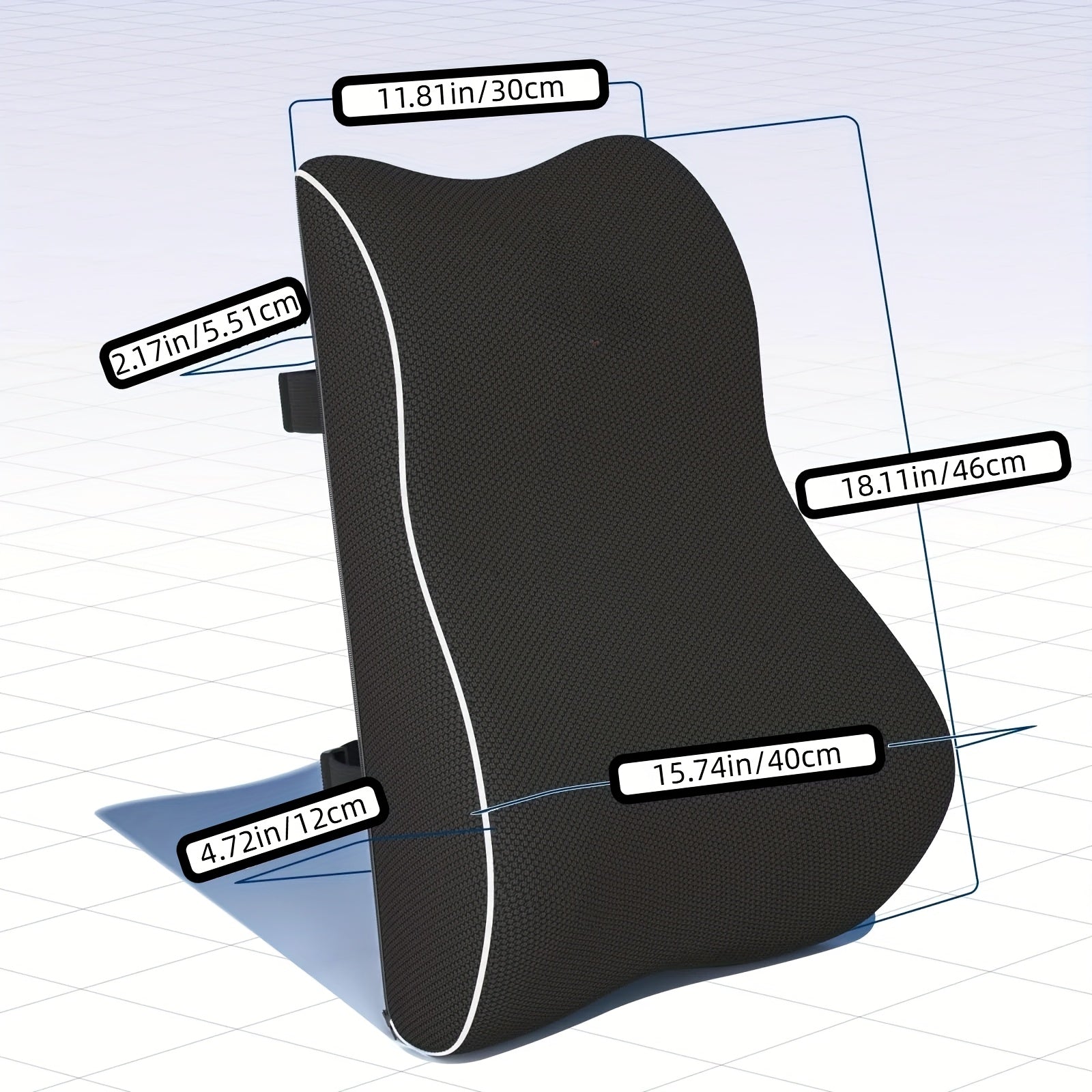 Lumbar Support Pillow for Office Chair, Memory Foam Cushion with Updated 3D Mesh Cover for Back Ideal for Computer/Desk Chair, Car Seat, Gaming Chair, Recliner