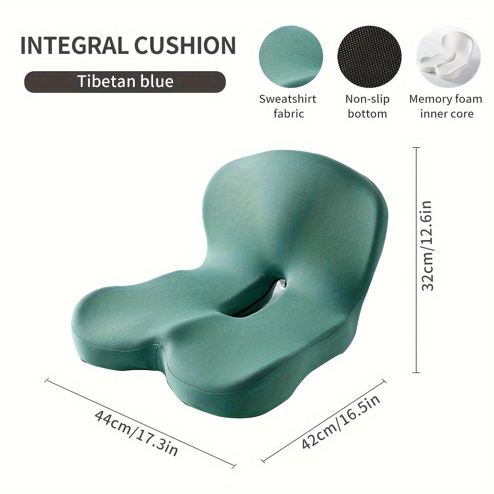 Ergonomic Seat Cushion with Backrest – Soft, Supportive, and Washable Office Chair Pad for Hip and Waist Comfort, Ideal for Long Sitting, Car Driving, and Desk Work, Modern Design, Breathable Polyester Fabric, Integrated Cushion for Hips and Waist