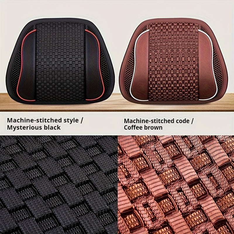 Breathable Lumbar Pillow - Ergonomic Back Cushion with Adjustable Lumbar Support, Posture Correction & Spinal Alignment - Lightweight Office Chair & Car Seat Pillow for Long Drives, Work, Home - No-Fill Design, Durable Polyester Mesh - Ideal for Drivers,