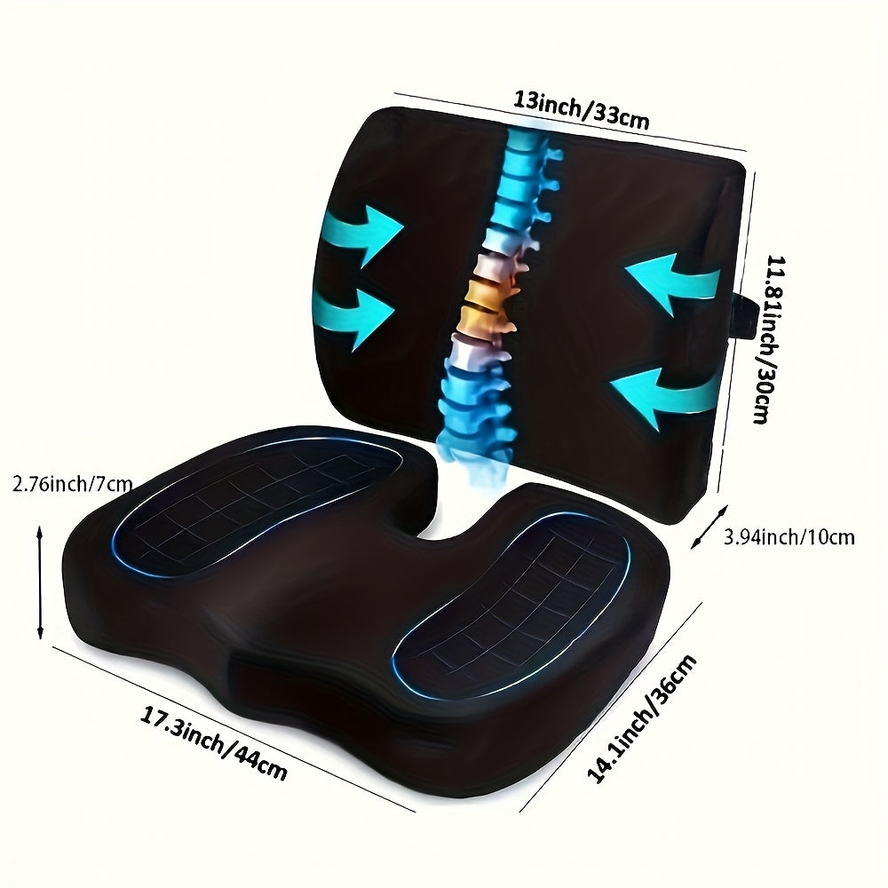 Seat Cushion Set Combination Memory Office Chair Lumbar Support Car Backrest Beauty Hip Pad