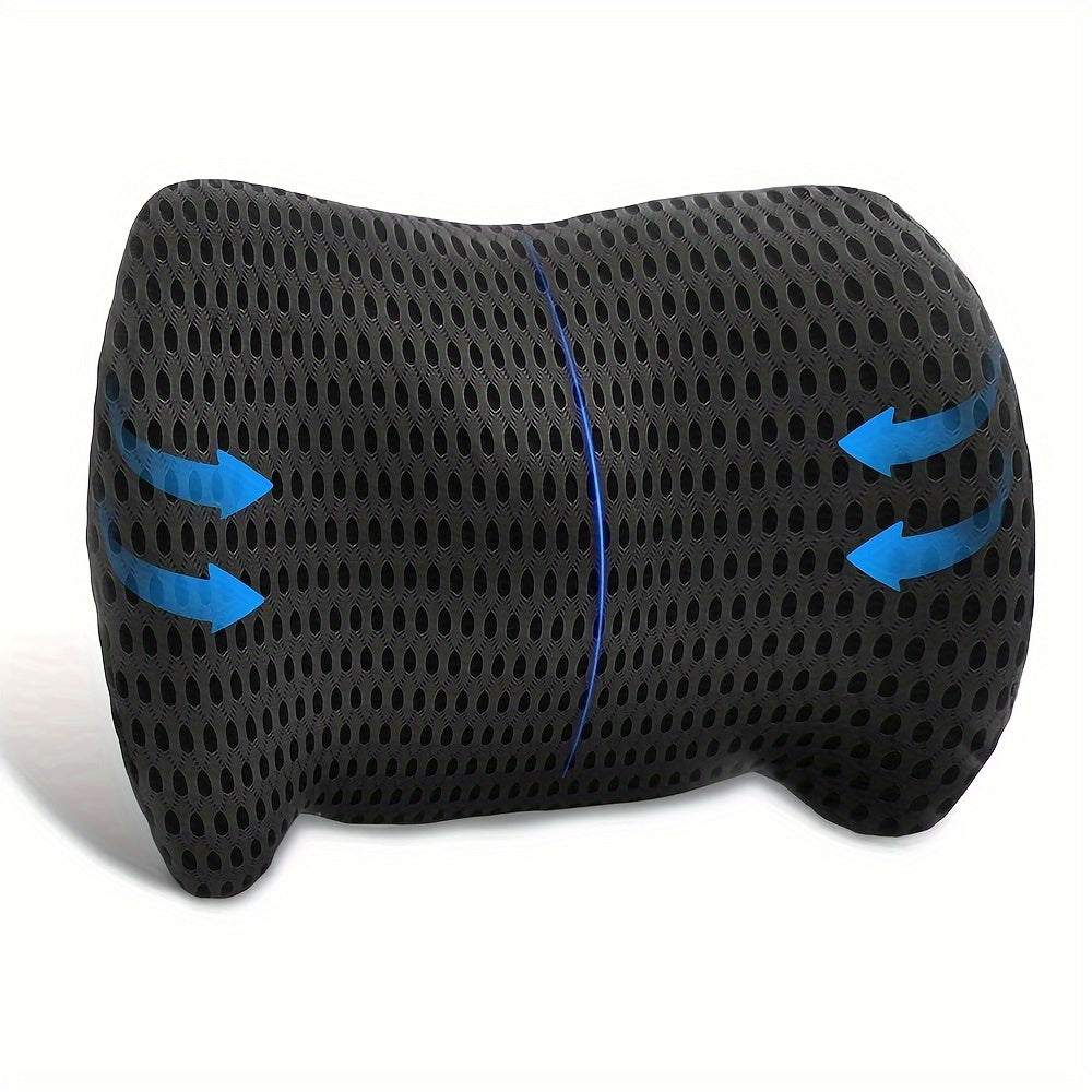 Ergonomic Lumbar Support Pillow - Memory Foam Back Cushion with Machine Washable Cover, Lightweight, Reversible, Medium Soft Firmness for Office Chair, Car Seat, Sofa, Gaming Chair - Non-Woven Fabric Liner, No Electricity Needed