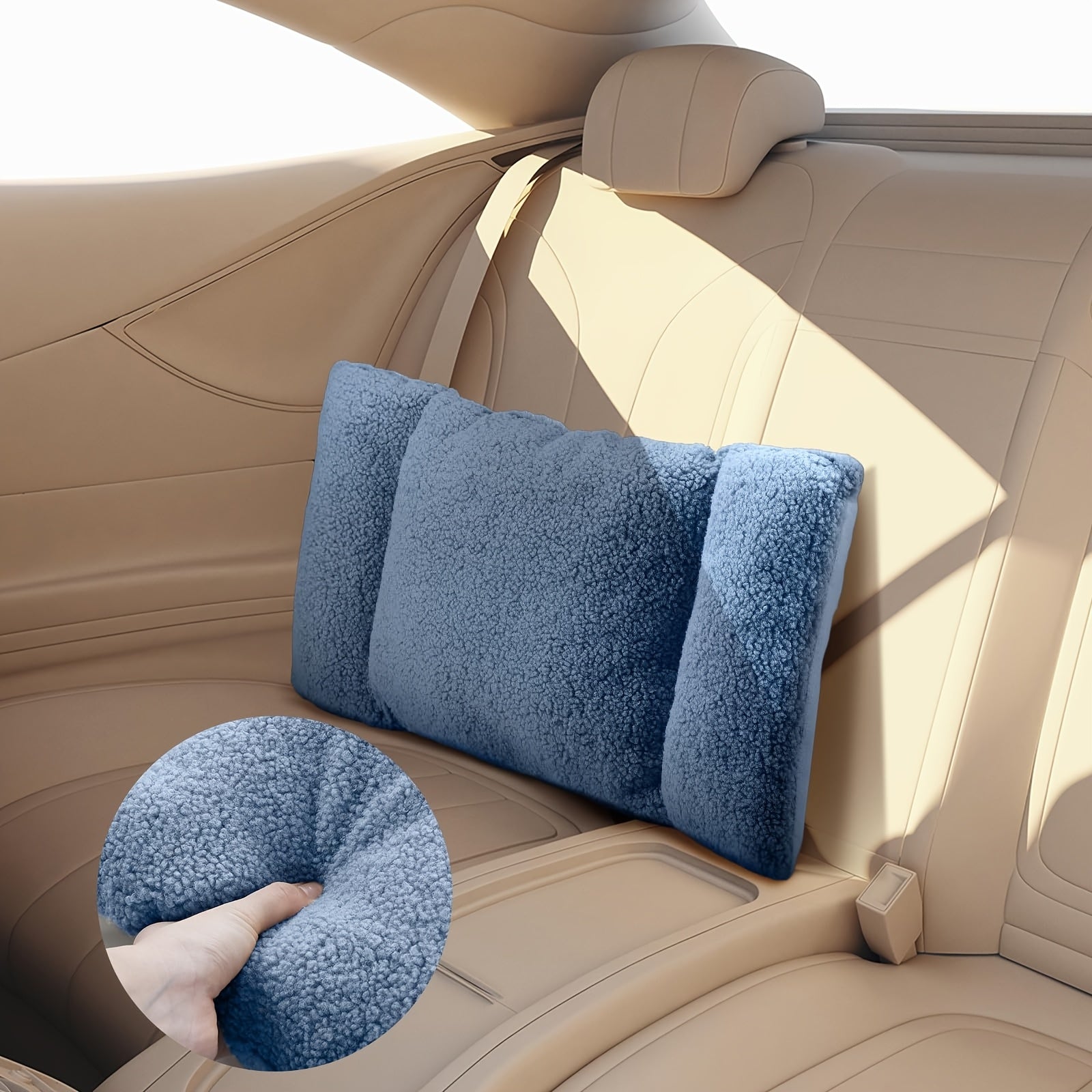 3-Section Lumbar Support Pillow for Office Chairs and Sofas - Soft Polyester Backrest Cushion with Ties, Hand Wash Only, Grey, Comfortable 3-Stage Adjustable Back Support for Home or Office Use, Back Support Pillow for Sitting