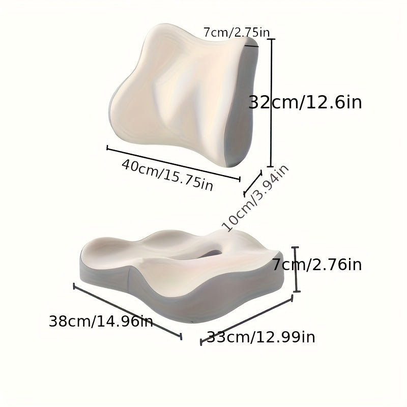 Cushion+Waist Pillow Travel Car Office Chair Beautiful Hip Cushion Chair Cushion Hemorrhoids Slow Resilience Cushion Butt Cushion Waist Pillow Back Cushion Waist Support Waist Support