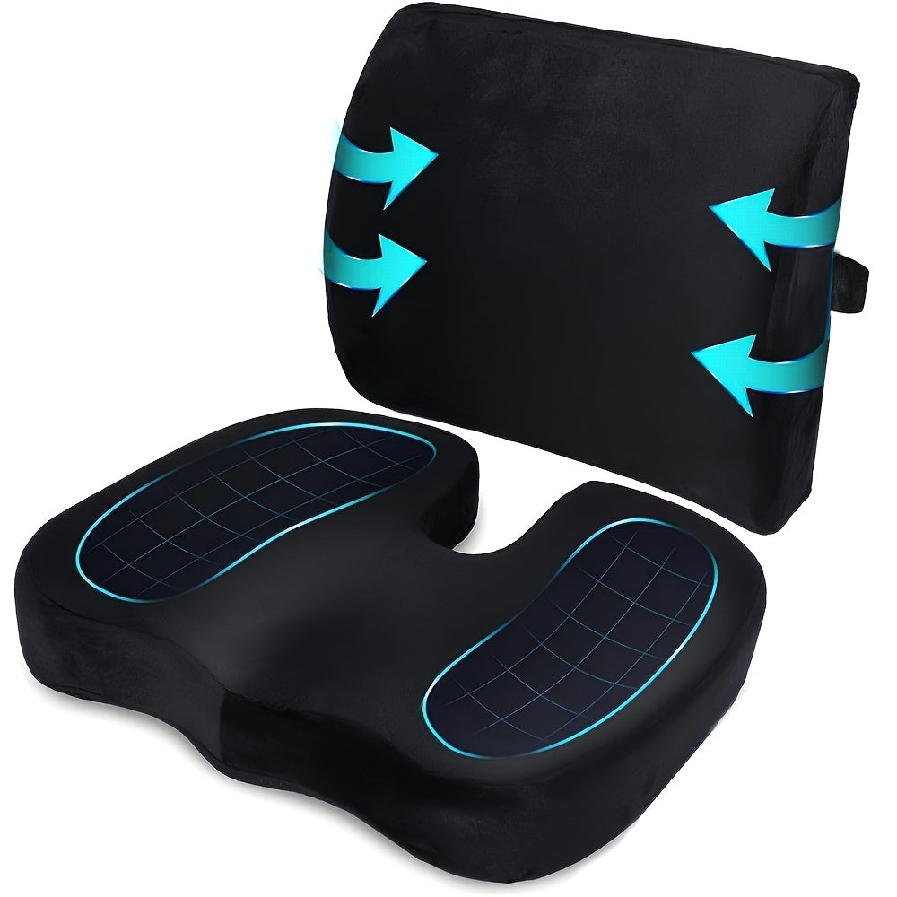 Seat Cushion Set Combination Memory Office Chair Lumbar Support Car Backrest Beauty Hip Pad