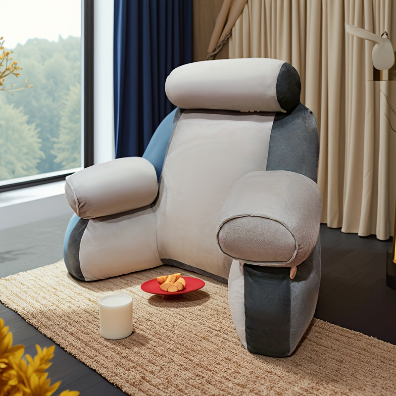 1pc Extra Tall Lumbar Support Cushion - with Removable Cover, for Sofa, Bed, Office Chair - Posture-Correcting Back Pillow with Zipper Closure - Home & Workspace Ergonomic Seat Cushion, Cushion for Sitting, Reading Companion, Modern Geometric Pattern,