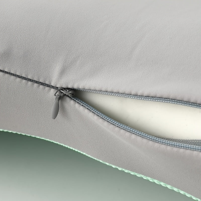 Contemporary Knit Fabric Memory Foam Lumbar Support Pillow for Office Chair and Car – Patchwork Space Theme, Fade Resistant, Zip Closure, Adult All-Season Back Support Cushion – Dry Clean Only