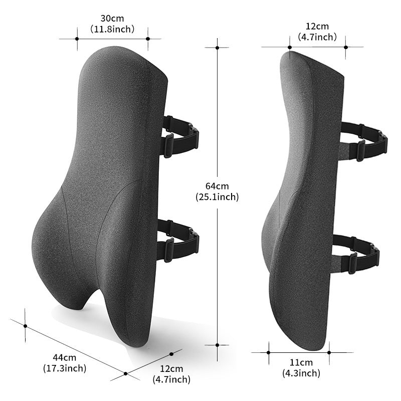 Lumbar Support Pillow for Office Chair Long Back Support Pillow for Comfort, Back Pain Relief Promotes Posture- Memory Foam Back Cushion for Gaiming Chair, Recliner