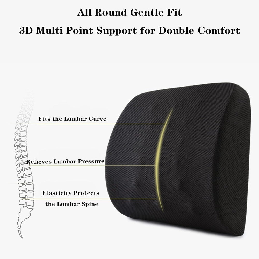 Ergonomic Lumbar Support Pillow with - Posture-Correcting Back Cushion for Office Chair, Car Seat, Gaming Desk - with Adjustable Strap, Lightweight & Portable for Home, Travel, or - Gray Lumbar Cushion, Home Seating Comfort, Sleek Design, Durable