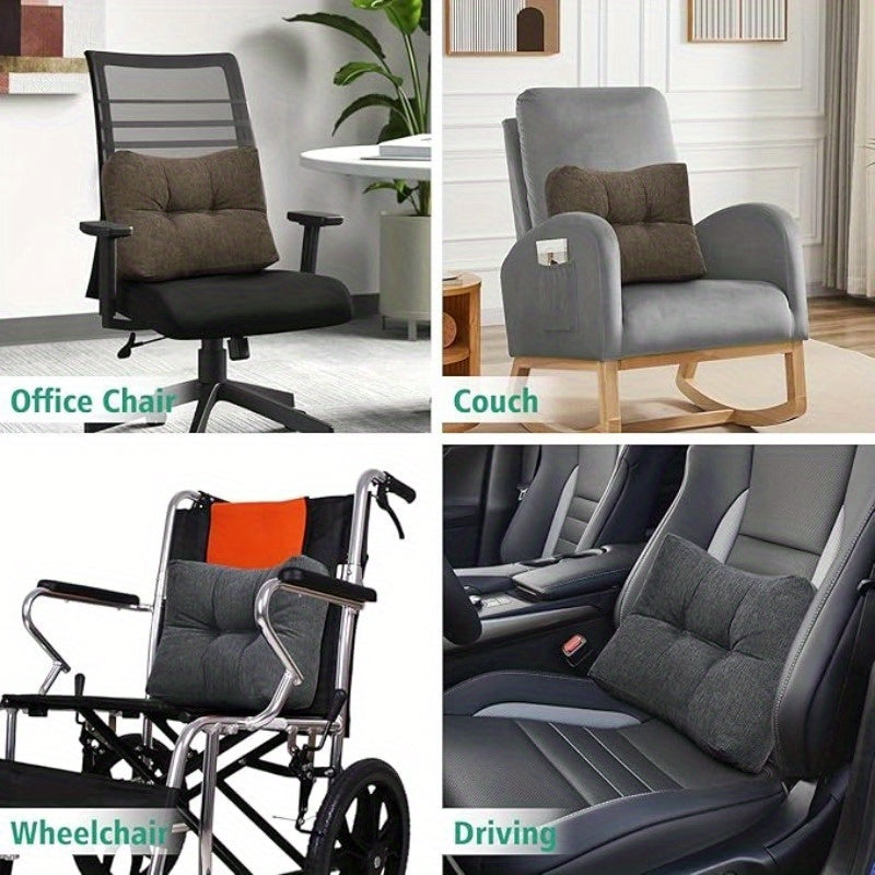 Suitable for 4 seasons, Multifunctional Lumbar Pillow - Office Nap Pad Back Support Cushion, Durable Lumbar Protection Pillow for Study Reading Desk Ergonomic curve design to chair back, dedicated for home and office chairs