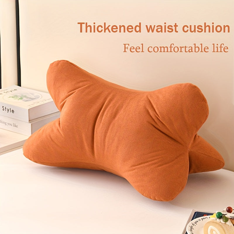 1pc Chenille Ergonomic Soft Triangular Bone Lumbar Support Pillow - Thickened Couch Cushion for Office Chair, Home Decor, and Comfortable Back Support, Orange, Home Decor Cushion | Comfortable Support | Washable Cover, Pillows for Couc