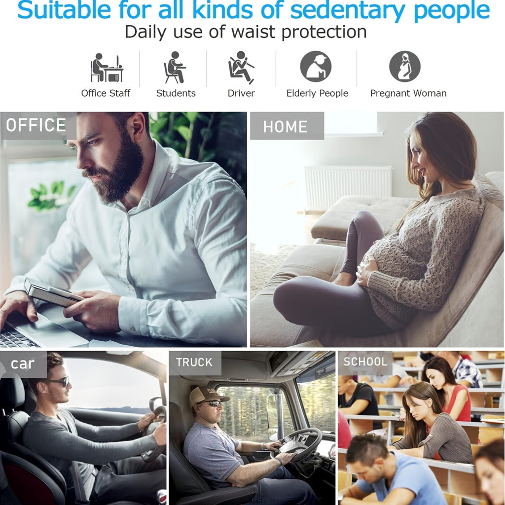 Ergonomic Lumbar Support Cushion with Memory Foam, Breathable 3D Mesh, for Car Seats, Office Chairs, Wheelchairs & Recliners - Lightweight, Removable Cover, Medium Soft Firmness, Back Ergonomic Support|Breathable Cushion|Removable Cover Cushion