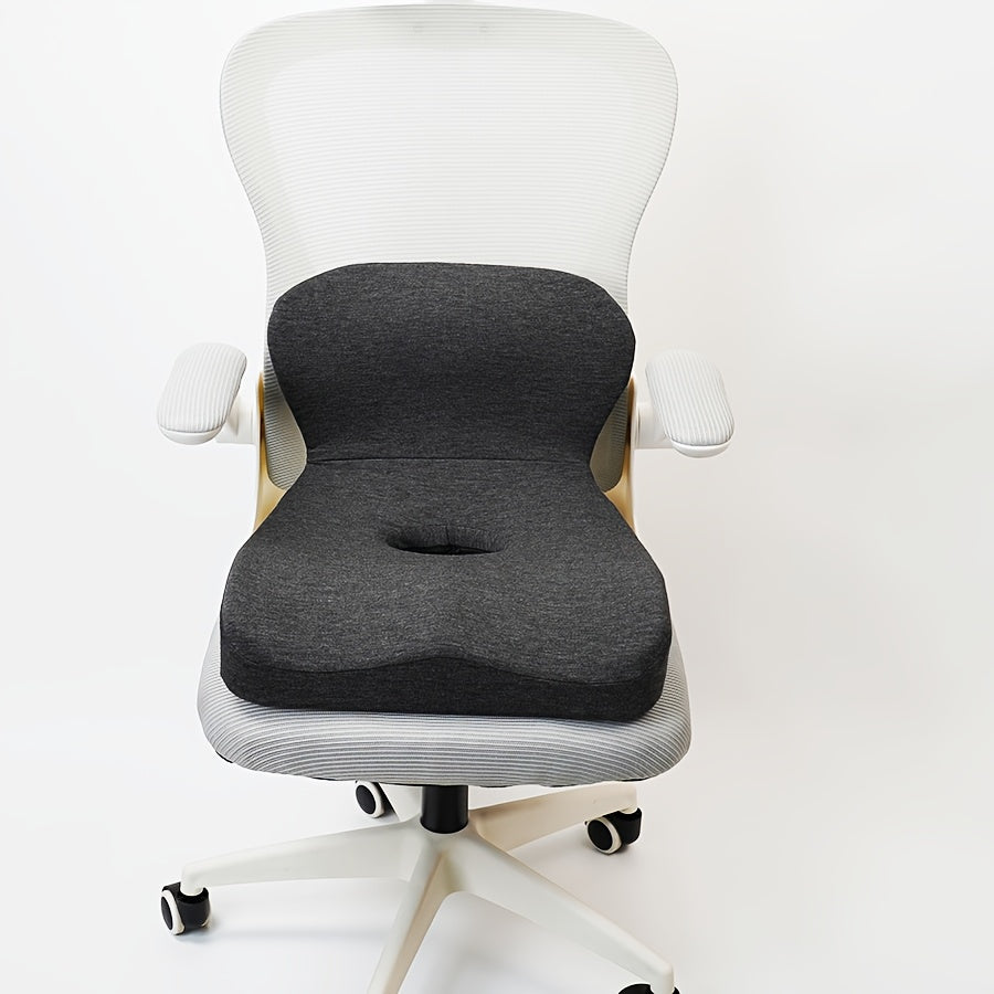 Ergonomic Office Chair Cushion with Hollow Back Support - Memory Foam Lumbar Pillow, Lightweight Non-Electric Cushion for Posture Correction, Compatible with Home & Professional Desk Chairs - Breathable Seat Pad, Contoured Design, Soft Cushioning, Remote