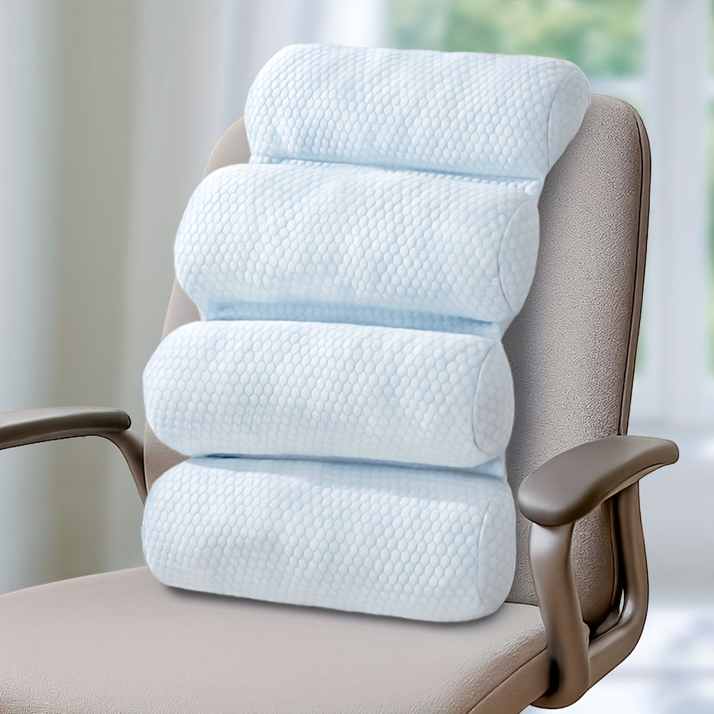 Adjustable Cooling Lumbar Support Pillow for Office Chair & Car Seat - Breathable 100% Polyester, Machine Washable with Polka Dot Design, Promotes Better Posture & Lower Back