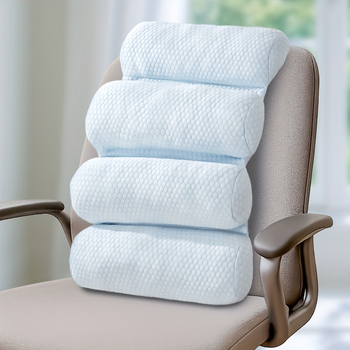 Adjustable Cooling Lumbar Support Pillow for Office Chair & Car Seat - Breathable 100% Polyester, Machine Washable with Polka Dot Design, Promotes Better Posture & Lower Back