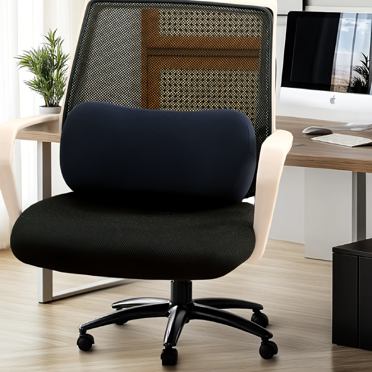 1pc Memory Foam Lumbar Pad, Travel Pillow, Office Sedentary Lumbar Support Pad, Portable Multifunctional Pillow with Adjustable Shoulder Strap, Compressible, Easy to Carry [Delicate Lumbar Pad] Nap.