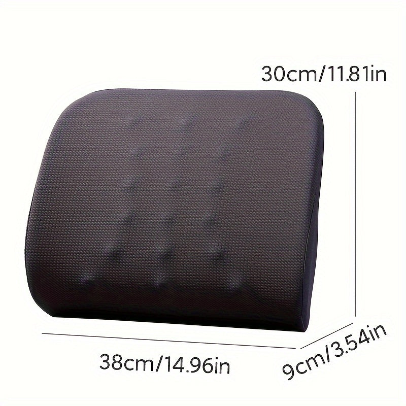 Ergonomic Memory Foam Lumbar Support Cushion for Office Chairs and Car Seats - Soft, Adjustable, Removable Cover, Grey/Pink/Green/Black, Knit Polyester Fabric, Lightweight & Compressible Design, Chair Cushion