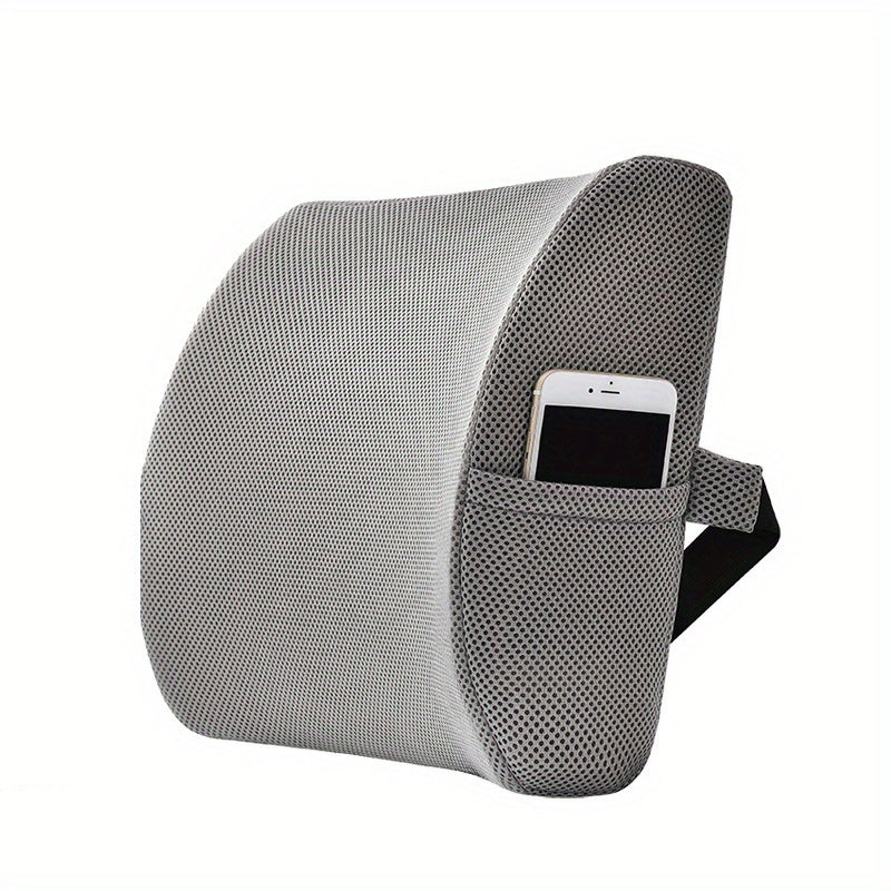 Ergonomic Lumbar Support Pillow for Office Chair and Car Seat - Versatile Lower Back Cushion, Breathable Polyester Cover, Blue, Posture Improvement | Contoured Lumbar Pillow | Medium Firm Pillow, Seat Cushion