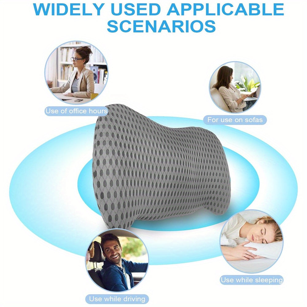 2pcs:(1 Seat Pad + 1 Lumbar Support Pillow) Memory Foam Seat Cushion & Lumbar Support Pillow Set - Ergonomic Office Chair Cushion for Back, Car Seat, Wheelchair, Gaming Chair - Breathable & Machine Washable Cover