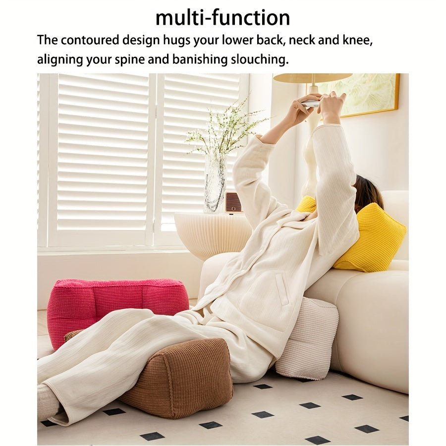 1pc Ultimate Lumbar Support Cushion – Adjustable Ergonomic Seat Pad for Home, Office & Travel, Fluffy Polyester Filling, Machine Washable, Pressure-Relief Foam for Back Pain & Posture Support, Fit for Sofas, Chairs & Car Seats, Seat Cushion