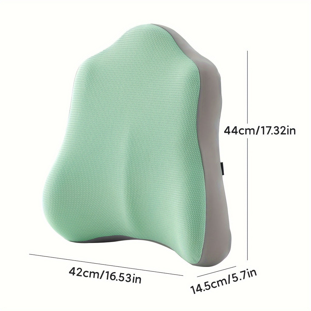 Contemporary Knit Fabric Memory Foam Lumbar Support Pillow for Office Chair and Car – Patchwork Space Theme, Fade Resistant, Zip Closure, Adult All-Season Back Support Cushion – Dry Clean Only