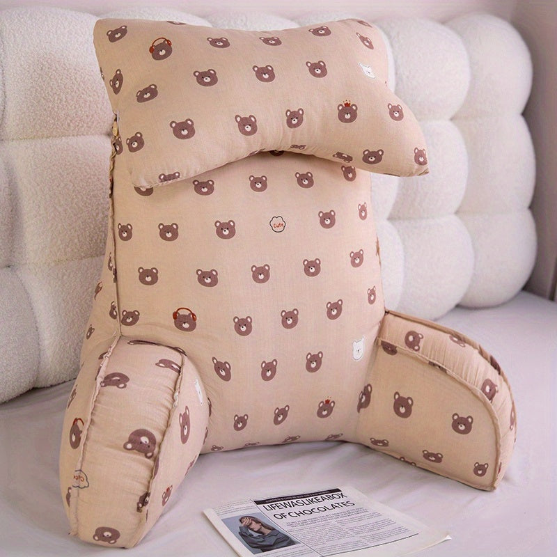 Oversized Soft Lumbar Support Cushion - Tall Backrest for Bed, Couch, Office Seat, Dorm Room, Comfortable Back Support with Plush Fur Pillows