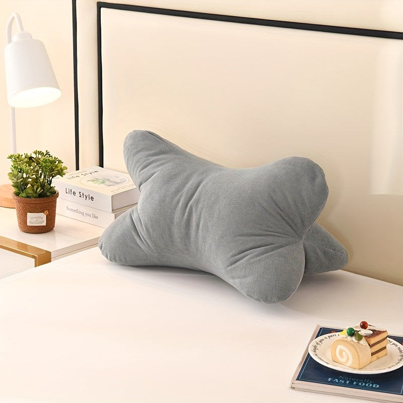 Ergonomic Lumbar Support Pillow - Soft Triangular Bone Design for Office Chairs, Bedding, and Travel - Machine Washable Chenille Fabric Cushion, Multi-Purpose Home Decor Accessory, Decorative Pillows