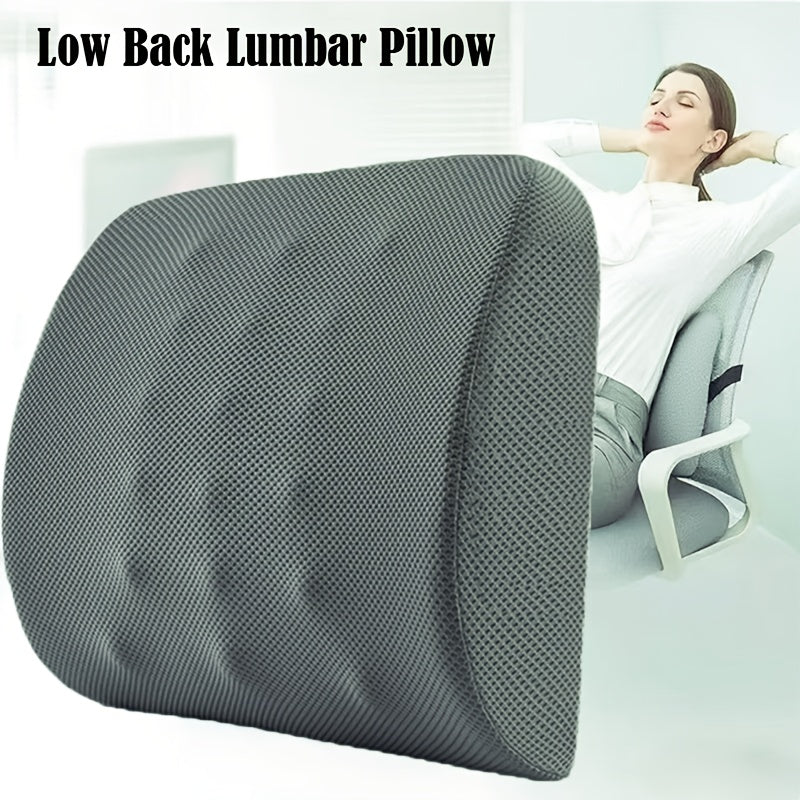 Ergonomic Lumbar Support Pillow with - Posture-Correcting Back Cushion for Office Chair, Car Seat, Gaming Desk - with Adjustable Strap, Lightweight & Portable for Home, Travel, or - Gray Lumbar Cushion, Home Seating Comfort, Sleek Design, Durable