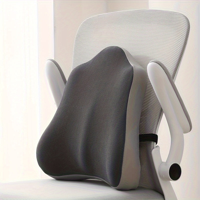 Contemporary Knit Fabric Memory Foam Lumbar Support Pillow for Office Chair and Car – Patchwork Space Theme, Fade Resistant, Zip Closure, Adult All-Season Back Support Cushion – Dry Clean Only