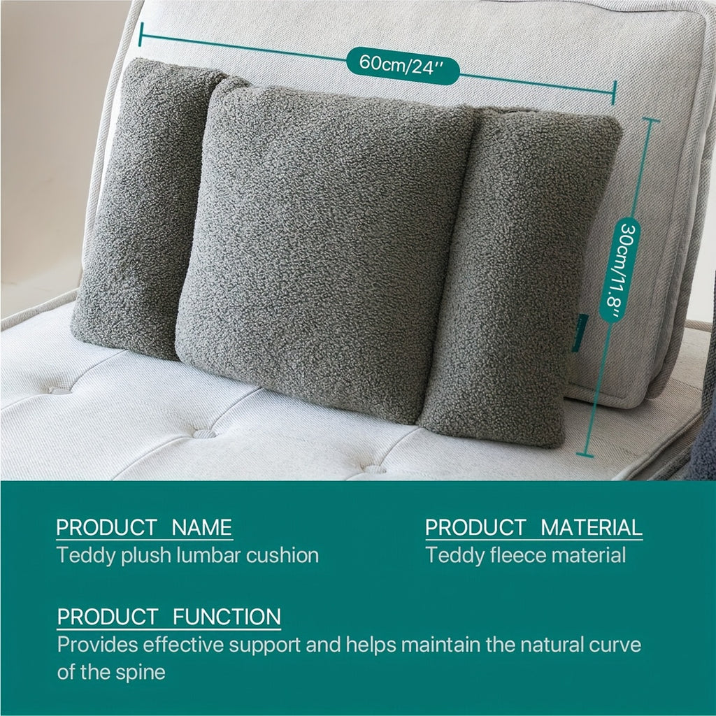 1pc, Fleece Lumbar Support Pillow 3 Section Back Pillow Office Chair Pillow for Back Support Comfortable Lumbar Support Waist for Car Seat Low Back Sofa Rest