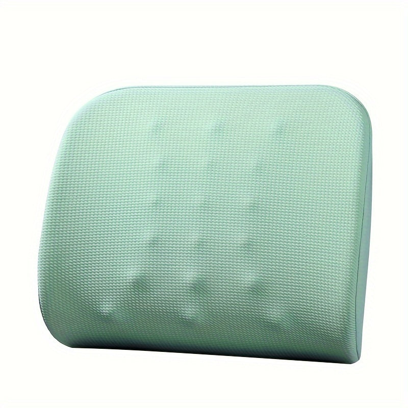 Ergonomic Memory Foam Lumbar Support Cushion for Office Chairs and Car Seats - Soft, Adjustable, Removable Cover, Grey/Pink/Green/Black, Knit Polyester Fabric, Lightweight & Compressible Design, Chair Cushion